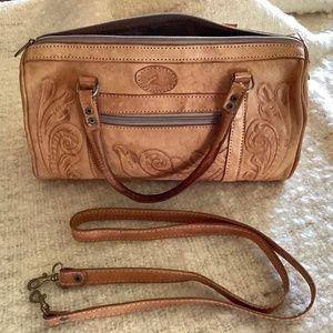 Sergios Collection Leather Barrel Purse